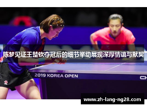 陈梦见证王楚钦夺冠后的细节举动展现深厚情谊与默契