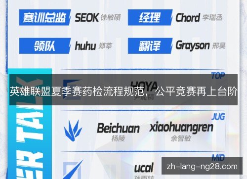英雄联盟夏季赛药检流程规范,公平竞赛再上台阶 英雄联盟夏季赛药检流程规范,公平竞赛再上台阶